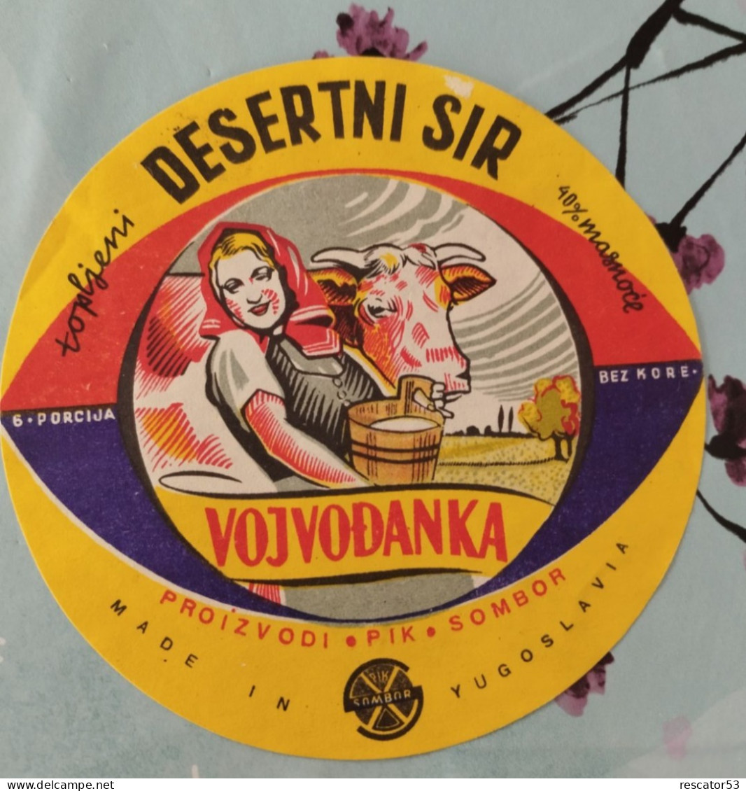 Ancienne Étiquette Fromage Yougoslavie Vojvodanka - Käse