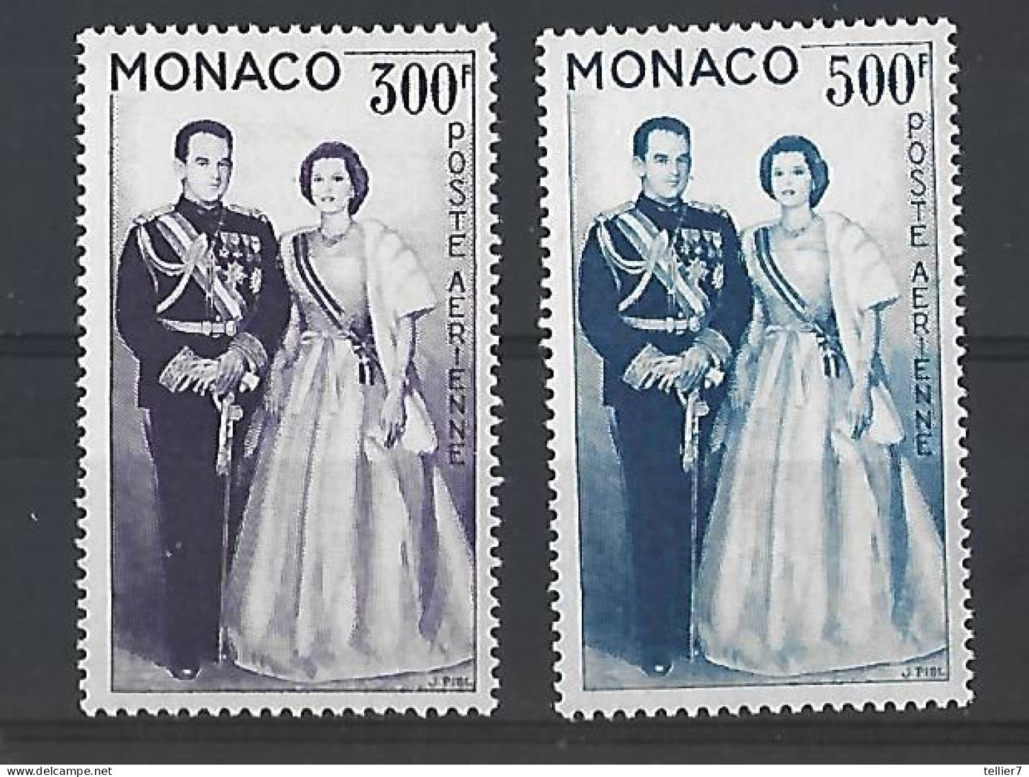 MONACO - TIMBRES NEUFS** - PA - N° 71/72 - 1958 - COUPLE PRINCIER - VOIR SCAN - Unused Stamps