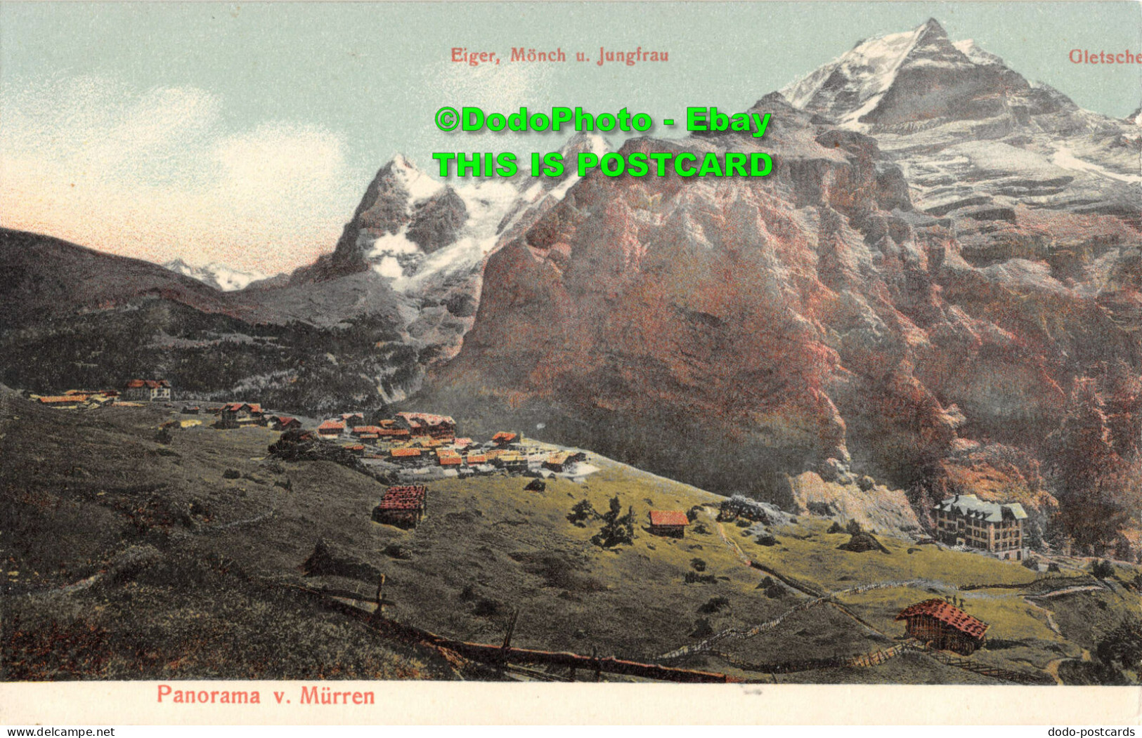 R355261 Eiger. Monch U. Jungfrau. Panorama V. Murren. Artist. Atelier M. Guggenh - Monde