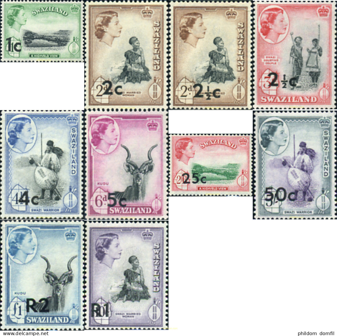 365119 MNH SWAZILANDIA 1961 SERIE BASICA - Swaziland (...-1967)