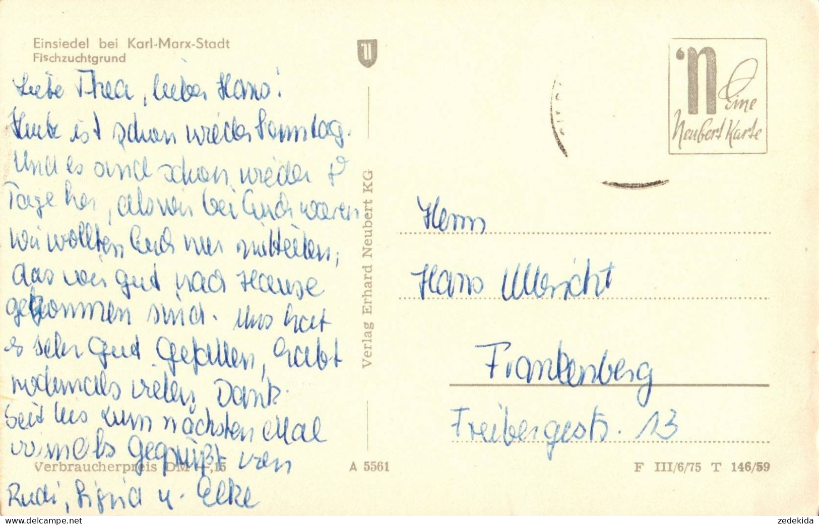 H2272 - TOP Einsiedel Bei Karl Mar Stadt - Fischzuchtgrund - Verlag Erhard Neubert - Chemnitz (Karl-Marx-Stadt 1953-1990)