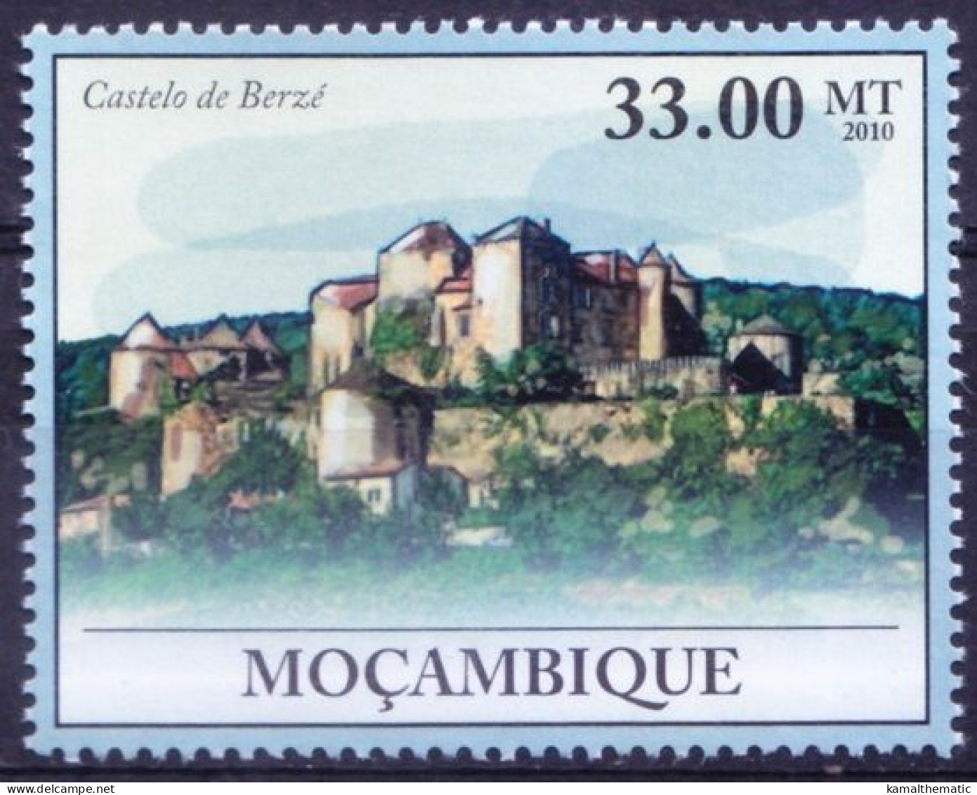 Mozambique 2010 MNH, UNESCO, Castle Berze France, Architecture - Schlösser U. Burgen