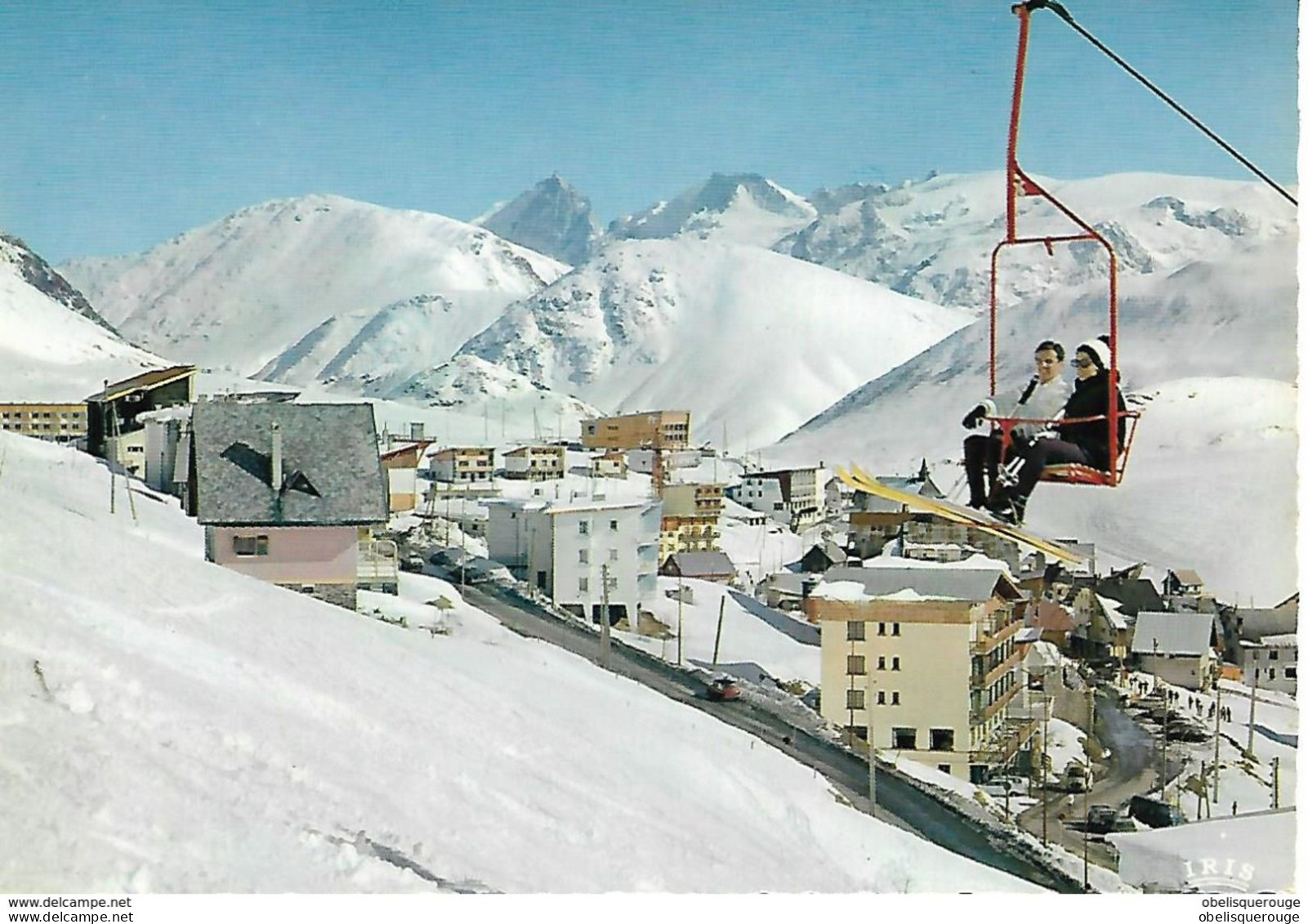 38 - ALPES D'HUEZ - La Station  ANIMATION -n°2572 TELESIEGE DU SIGNAL ET PIC DE LA MEIJE - Andere & Zonder Classificatie