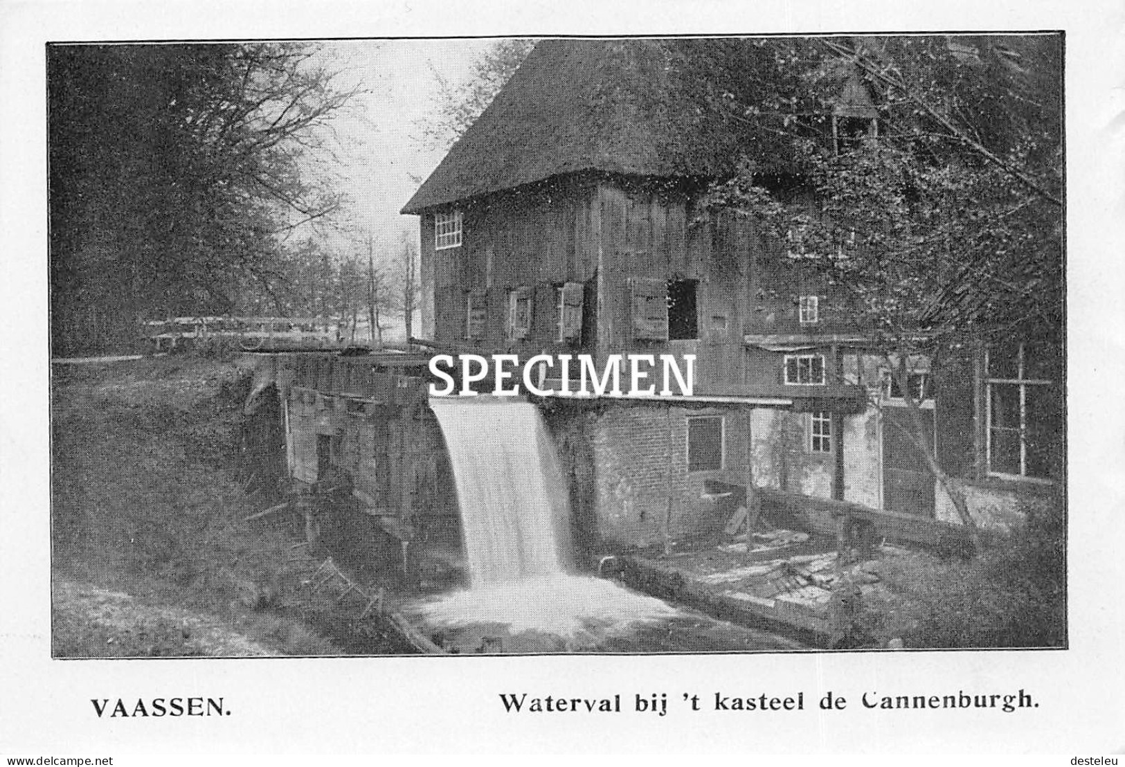 Prent - Waterval Bij 't Kasteel De Cannenburgh - Vaassen  - 8.5x12.5 Cm - Other & Unclassified