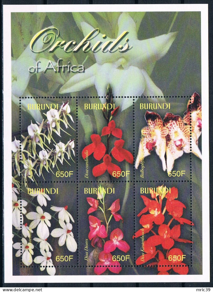 Bloc Sheet  Fleurs Orchidées Flowers Orchids  Neuf  MNH **  Burundi 2004 - Orquideas