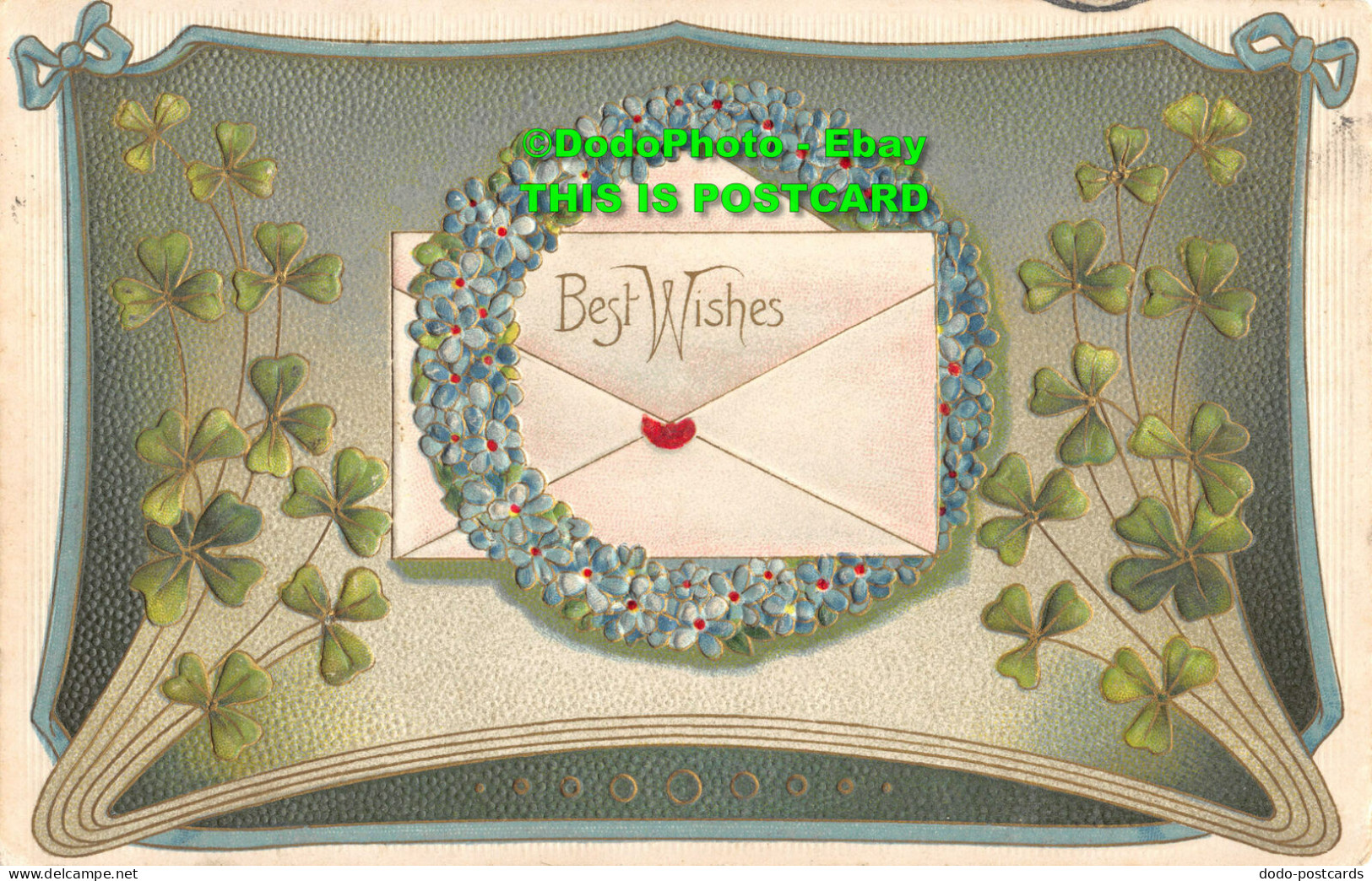 R355276 Best Wishes. Envelope And Blue Flowers. P. B. Harlesden. 1909 - World