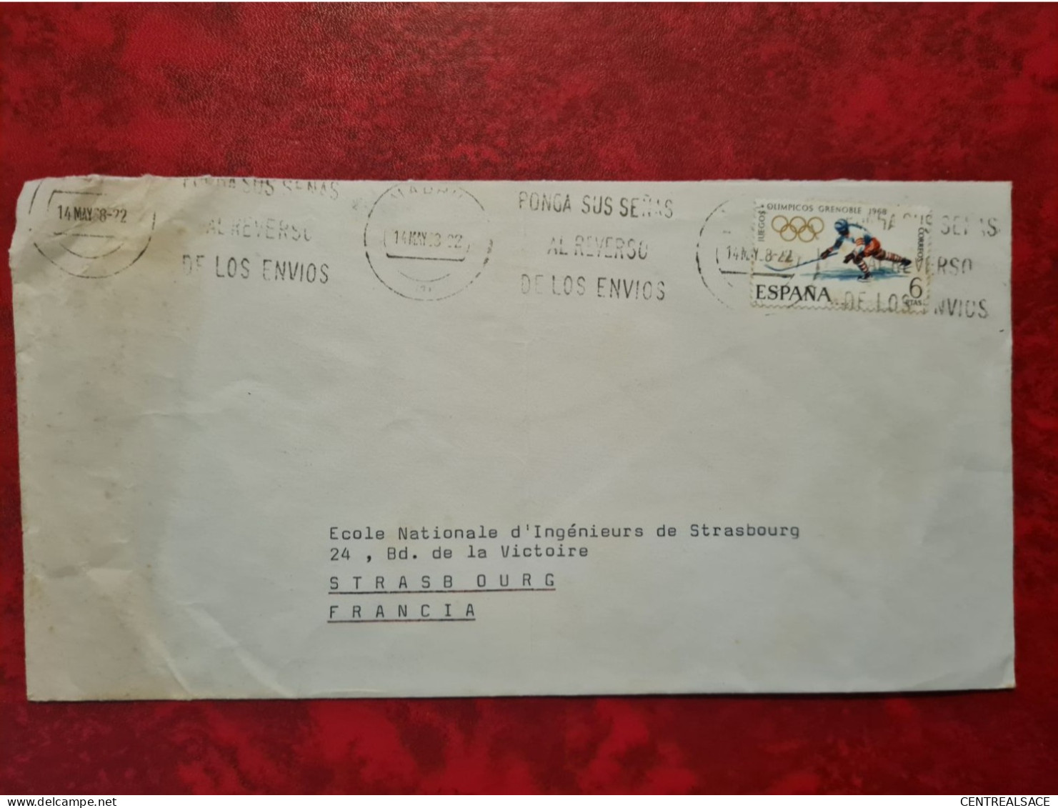 Lettre ESPAGNE FLAMME MADRID 1968 AMBASSADE DE FRANCE L'ATTACHE DE OOPERATION TECHNIQUE - Altri & Non Classificati