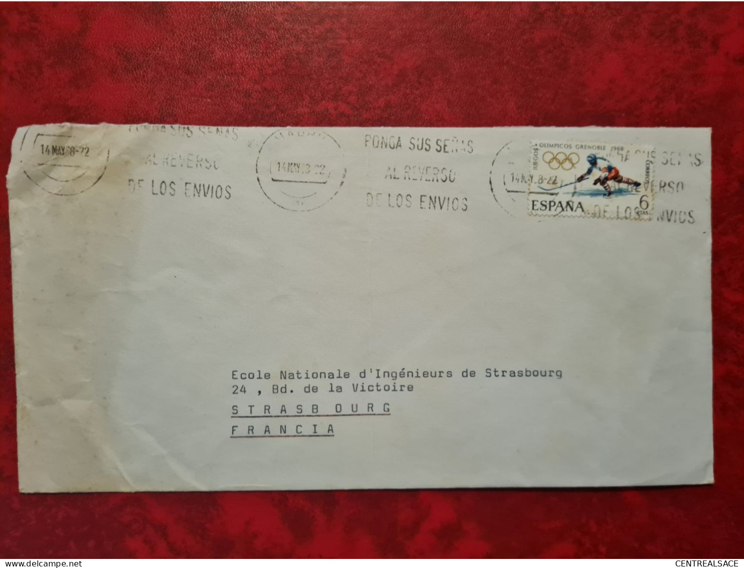 Lettre ESPAGNE FLAMME MADRID 1968 AMBASSADE DE FRANCE L'ATTACHE DE OOPERATION TECHNIQUE - Other & Unclassified