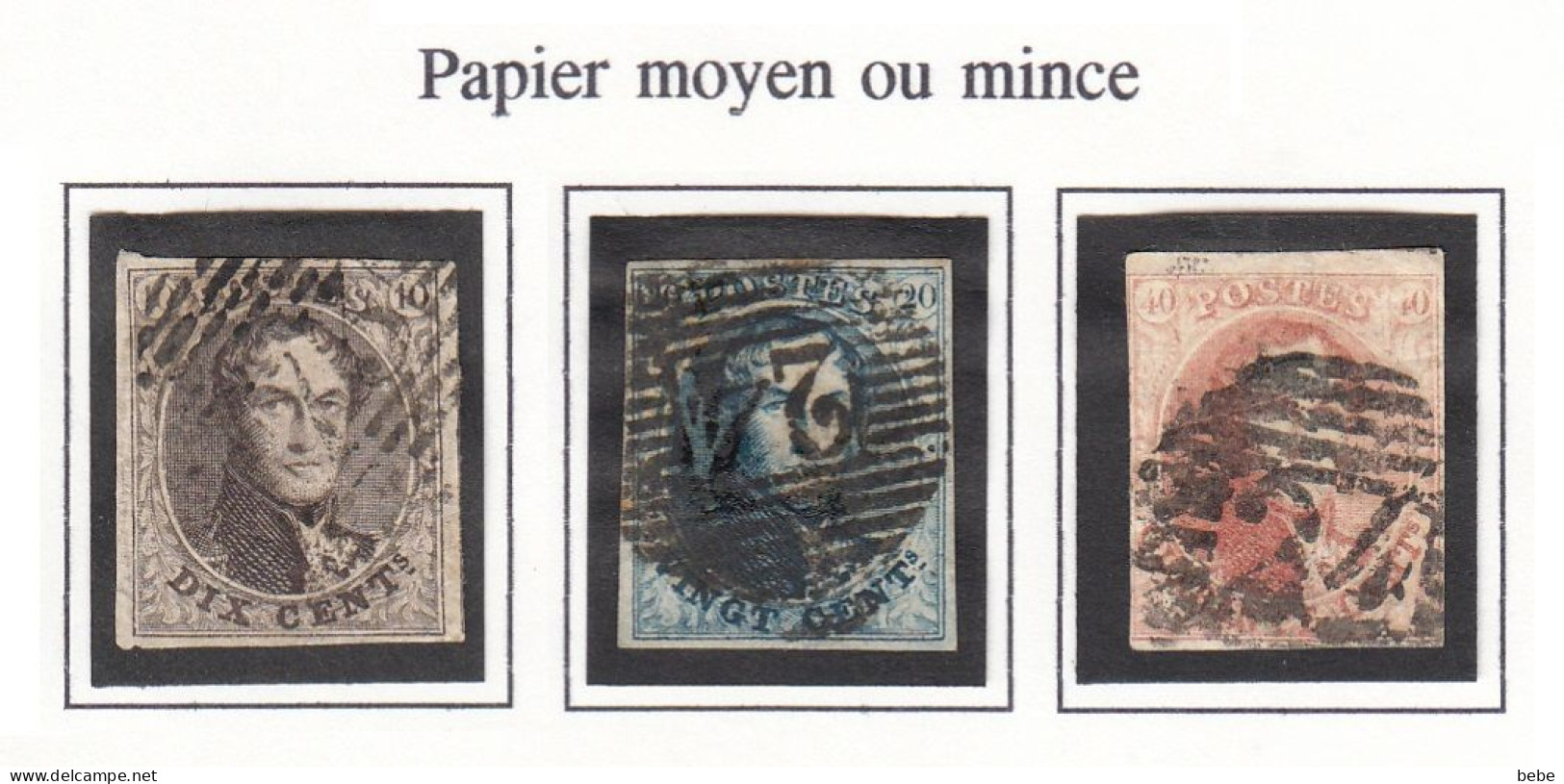 N° 6 / 7 / 8  PAPIER MOYEN OU MINCE   4 MARGES - 1849-1865 Médaillons (Autres)