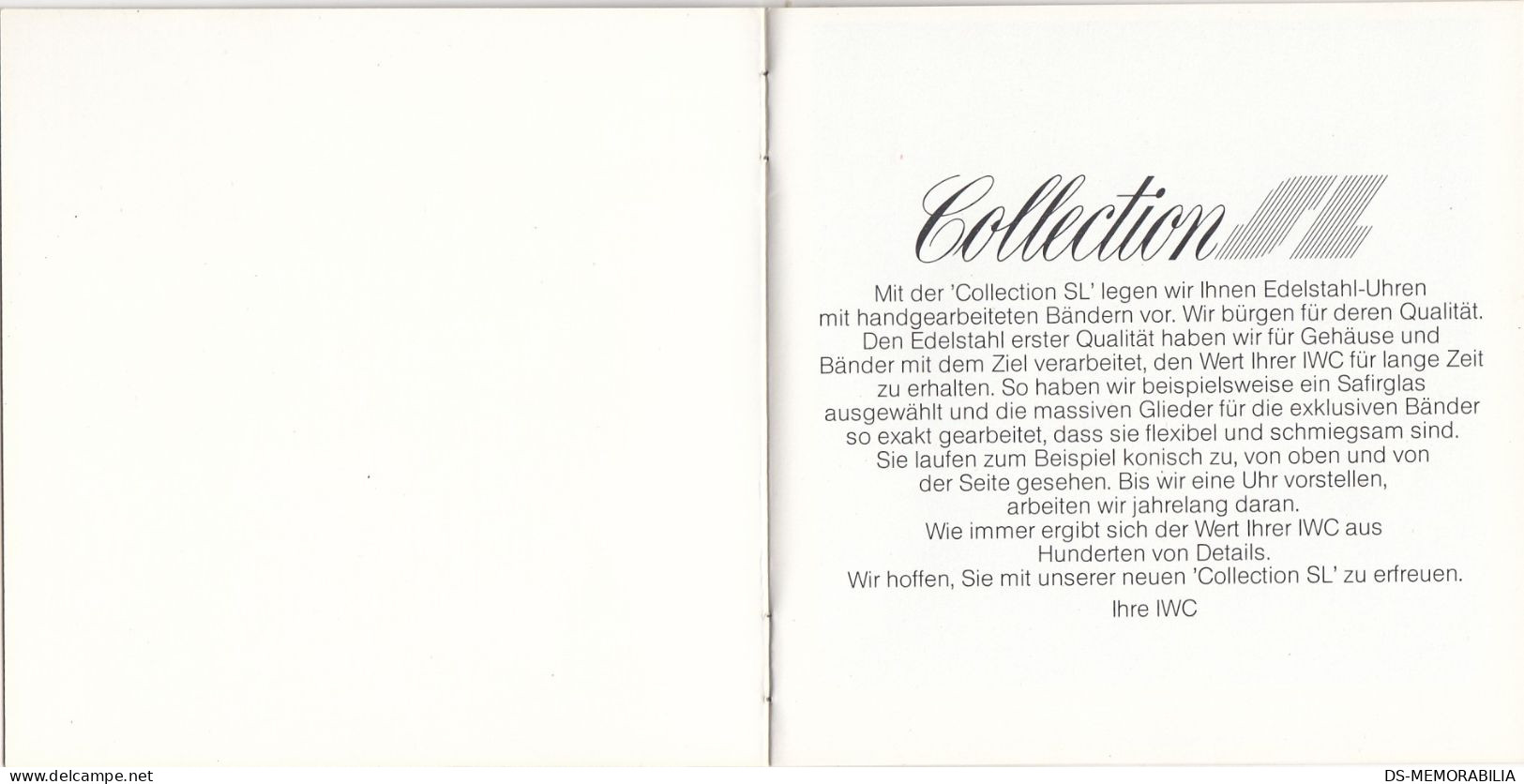 Vintage 1976 IWC Schaffhausen Catalogue & Price List Collection SL - Designeruhren