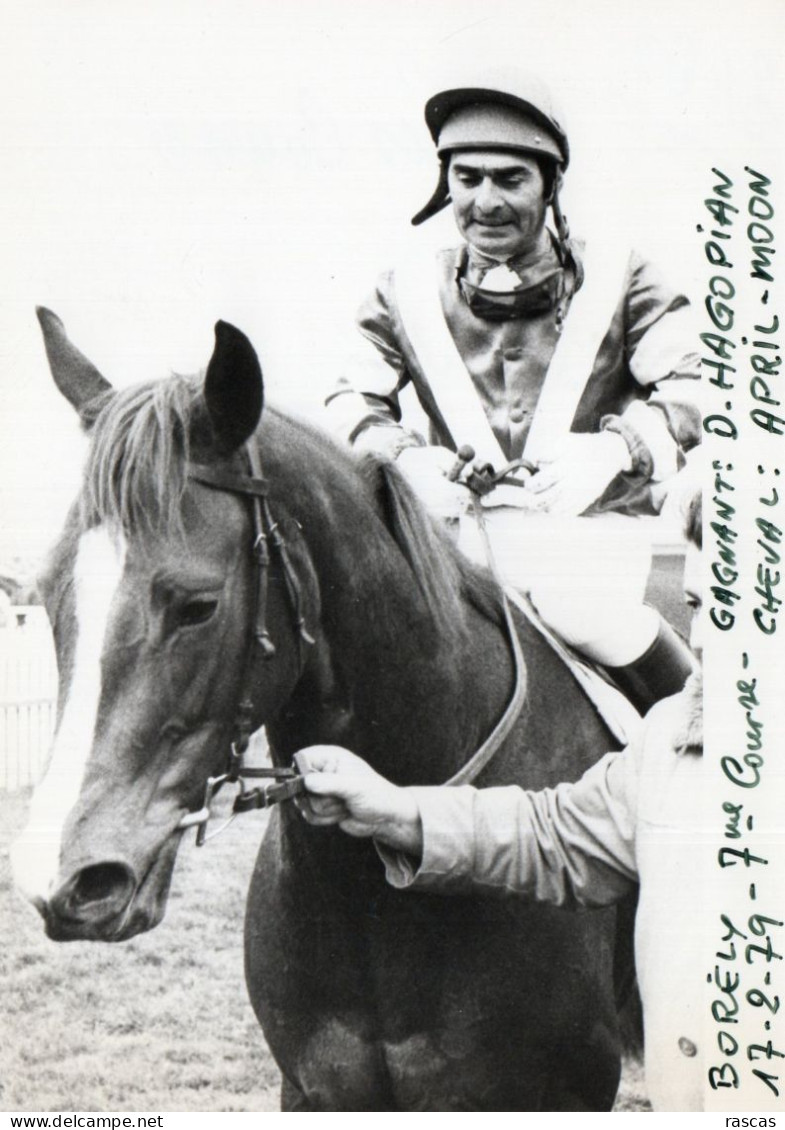 PHOTO DE PRESSE - COURSES  HIPPIQUES - MARSEILLE BORELY - 17.02.79 - 7EME COURSE - GAGNANT APRIL MOON - JOCKEY HAGOPIAN - Sports