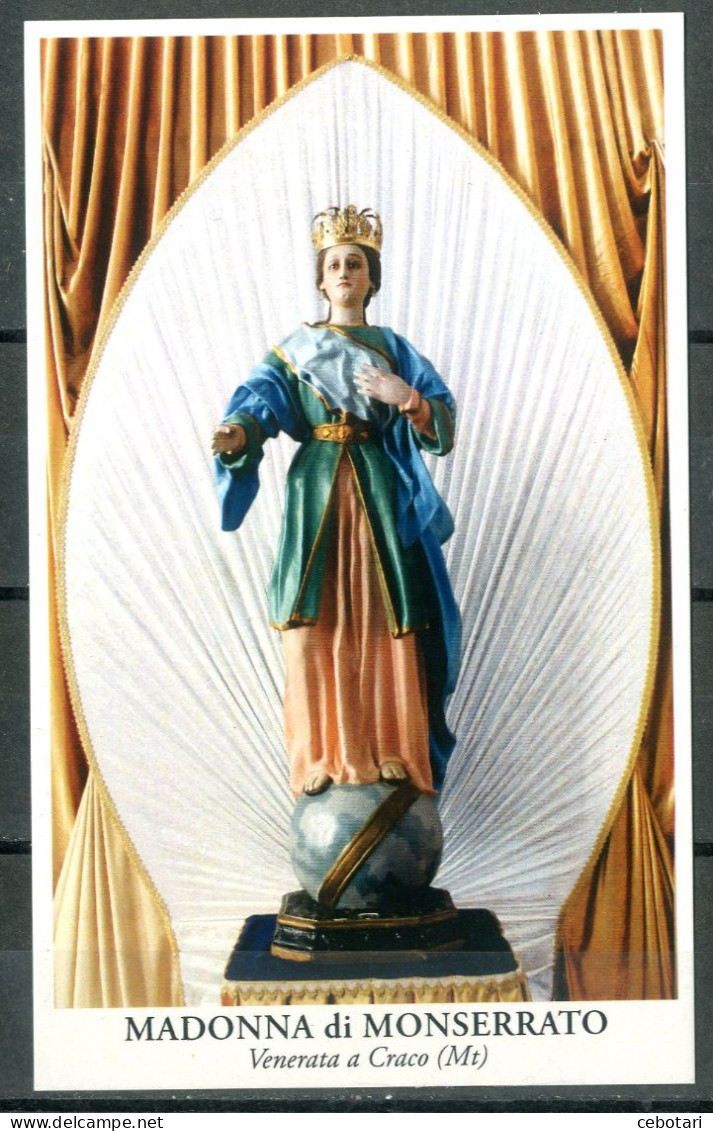 SANTINO - Madonna Di Monserrato - Santino Con Preghiera. - Images Religieuses