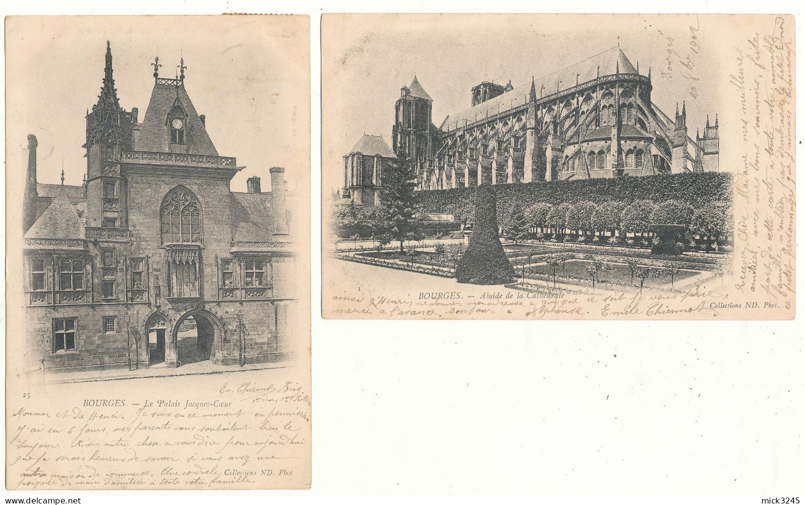 Lot De 2 Cartes De Bourges - Bourges