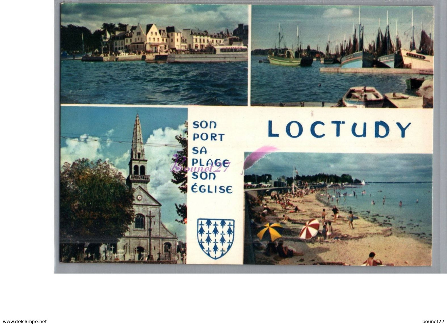 LOCTUDY 29 - Eglise Le Port De Pêche La Plage Bateau - Loctudy