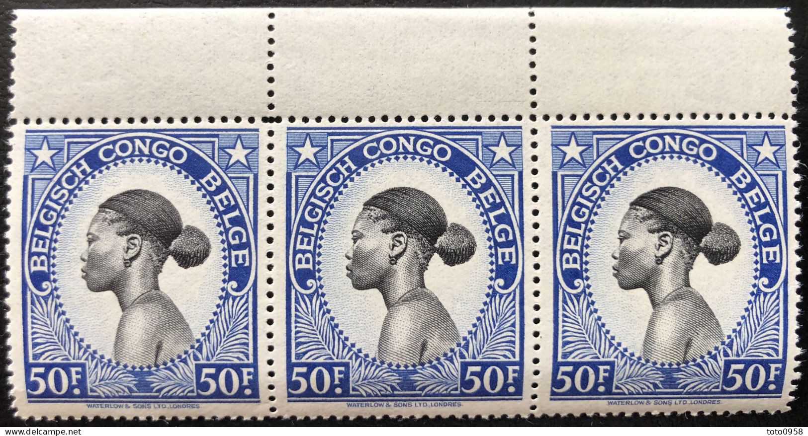 Congo Belge 1942 Definitive Femme Batetela 50Fr MNH** - Autres & Non Classés