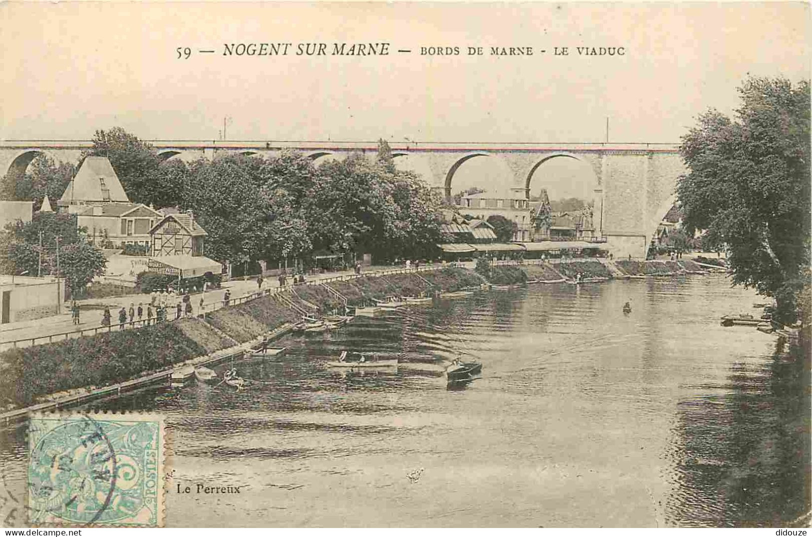 94 - Nogent Sur Marne - Bords De Marne - Le Viaduc - CPA - Oblitération Ronde De 1905 - Voir Scans Recto-Verso - Nogent Sur Marne