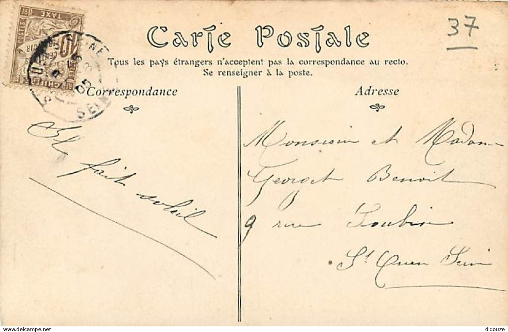 37 - Tours - Le Palais De Justice Et L'Hôtel De Ville - Animée - Colorisée - Oblitération Ronde De 1905 - CPA - Voir Sca - Tours