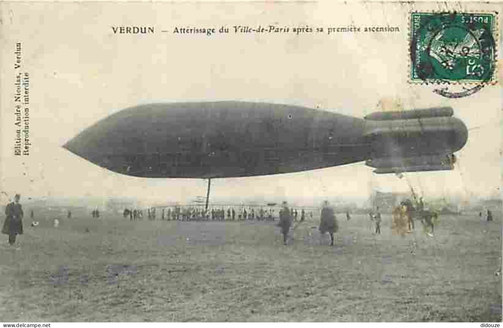 55 - Verdun - Attérissage Du Ville De Paris Après Sa Première Ascension - Animée - Etat - CPA - Voir Scans Recto-Verso - Verdun