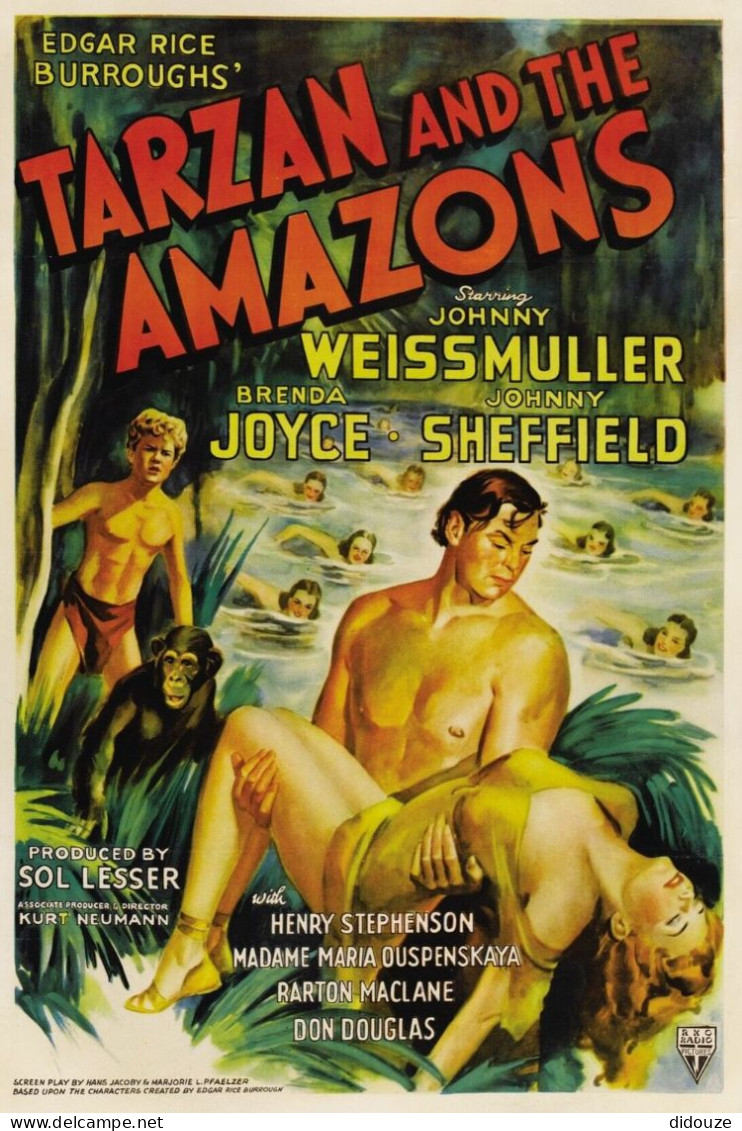 Cinema - Tarzan And Tne Amazons - Illustration Vintage - Affiche De Film - CPM - Carte Neuve - Voir Scans Recto-Verso - Afiches En Tarjetas