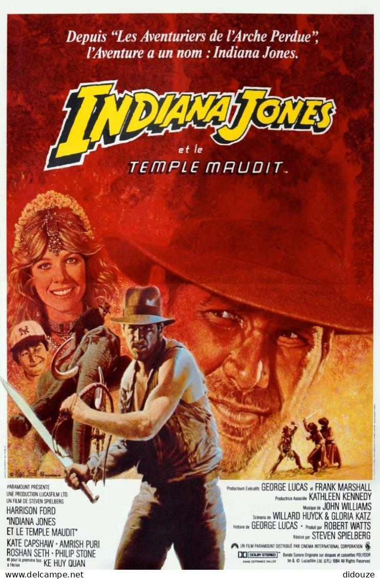 Cinema - Indiana Jones Et Le Temple Maudit - Harrison Ford - Affiche De Film - Carte Neuve - CPM - Voir Scans Recto-Vers - Posters On Cards