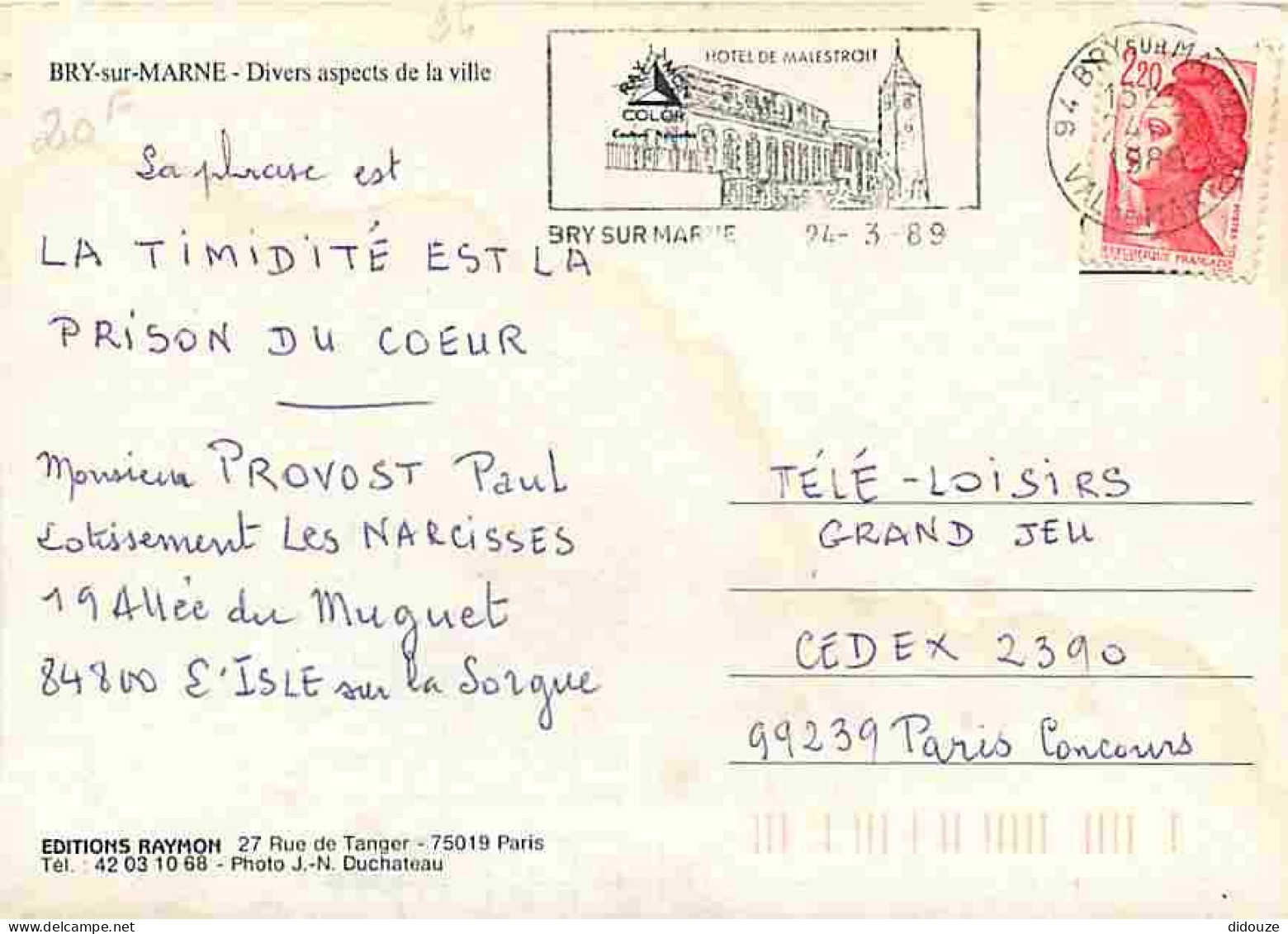 94 - Bry Sur Marne - Multivues - Etat Taches à L'avant - Flamme Postale De Bry Sur Marne - CPM - Voir Scans Recto-Verso - Bry Sur Marne