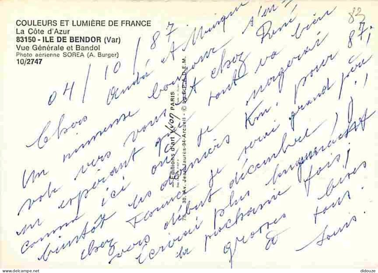 83 - Ile De Bendor - Vue Générale Aérienne Et Bandol - CPM - Voir Scans Recto-Verso - Altri & Non Classificati