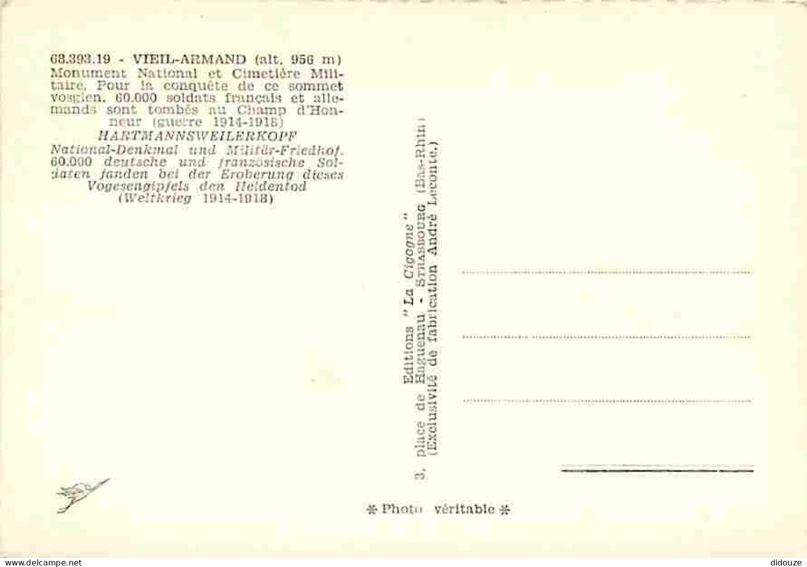 68 - Vieil Armand - Multivues - Monument National - Cimetière Militaire - Crypte - Champ De Bataille - Guerre 1914-1918  - Autres & Non Classés