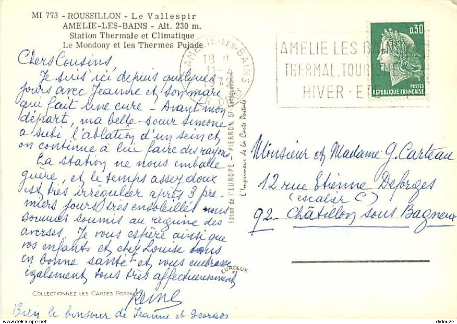 66 - Amélie Les Bains - Le Mondony Et Les Thermes Pujade - CPM - Voir Scans Recto-Verso - Autres & Non Classés