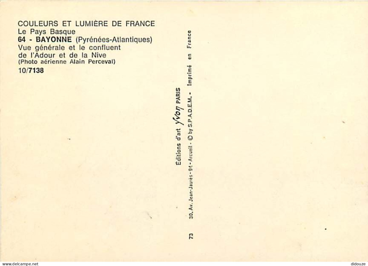 64 - Bayonne - Vue Générale Aérienne Et Le Confluent De L'Adour Et De La Nive - Carte Neuve - CPM - Voir Scans Recto-Ver - Bayonne