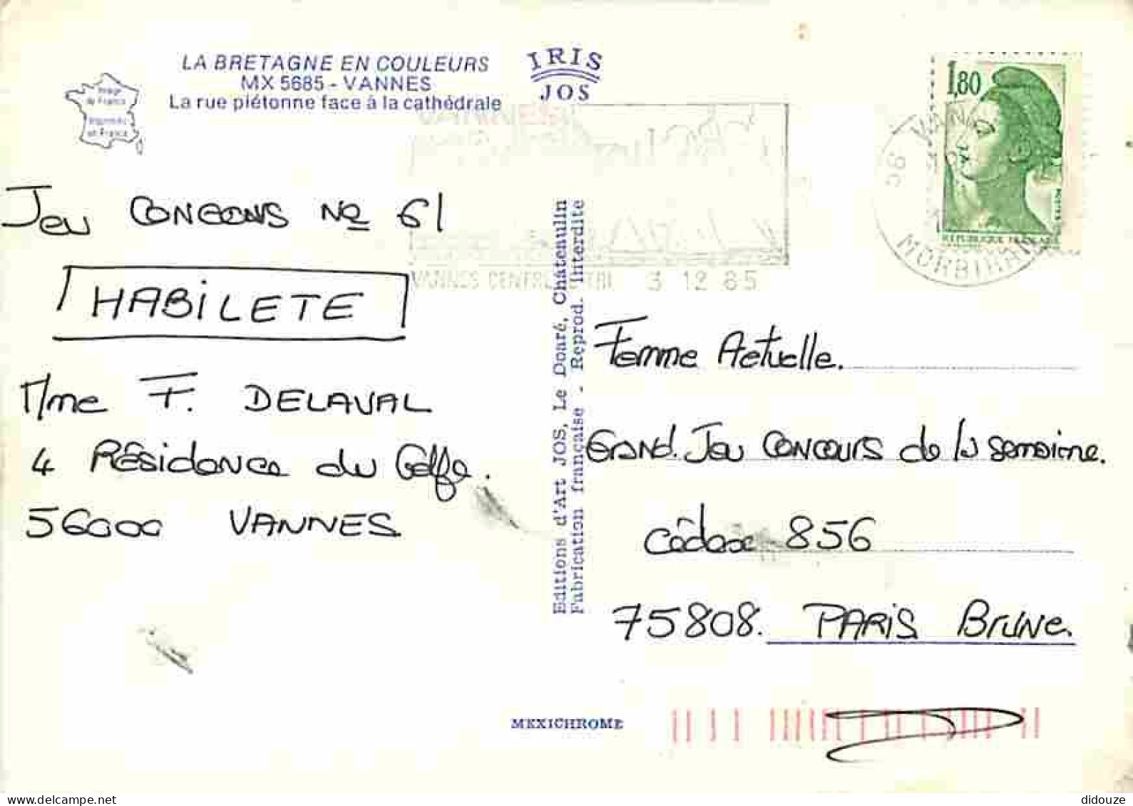 56 - Vannes - Une Rue Piétonne Face à La Cathédrale - CPM - Voir Scans Recto-Verso - Vannes