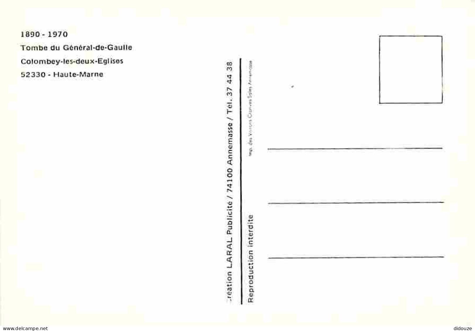 52 - Colombey Les Deux Eglises - La Tombe Du Général De Gaulle - Carte Neuve - CPM - Voir Scans Recto-Verso - Colombey Les Deux Eglises