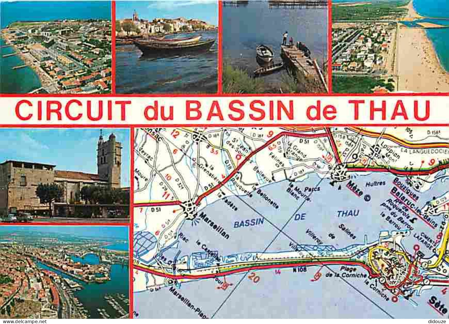 34 - Hérault - Le Bassin De Thau - Multivues - Carte Géographique Michelin - CPM - Voir Scans Recto-Verso - Andere & Zonder Classificatie