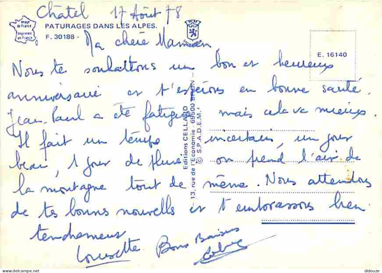 Animaux - Moutons - Alpes - CPM - Voir Scans Recto-Verso - Andere & Zonder Classificatie