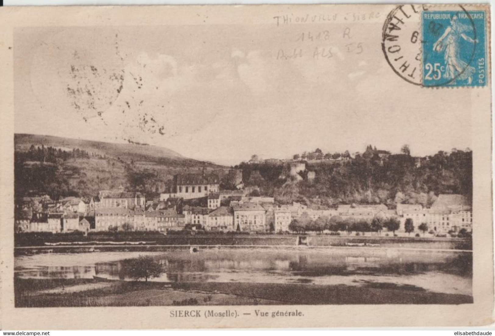 1926 - MOSELLE - CACHET AMBULANTSIERCK A THIONVILLE (IND 7 !) CP De SIERCK => VILLERUPT - Spoorwegpost