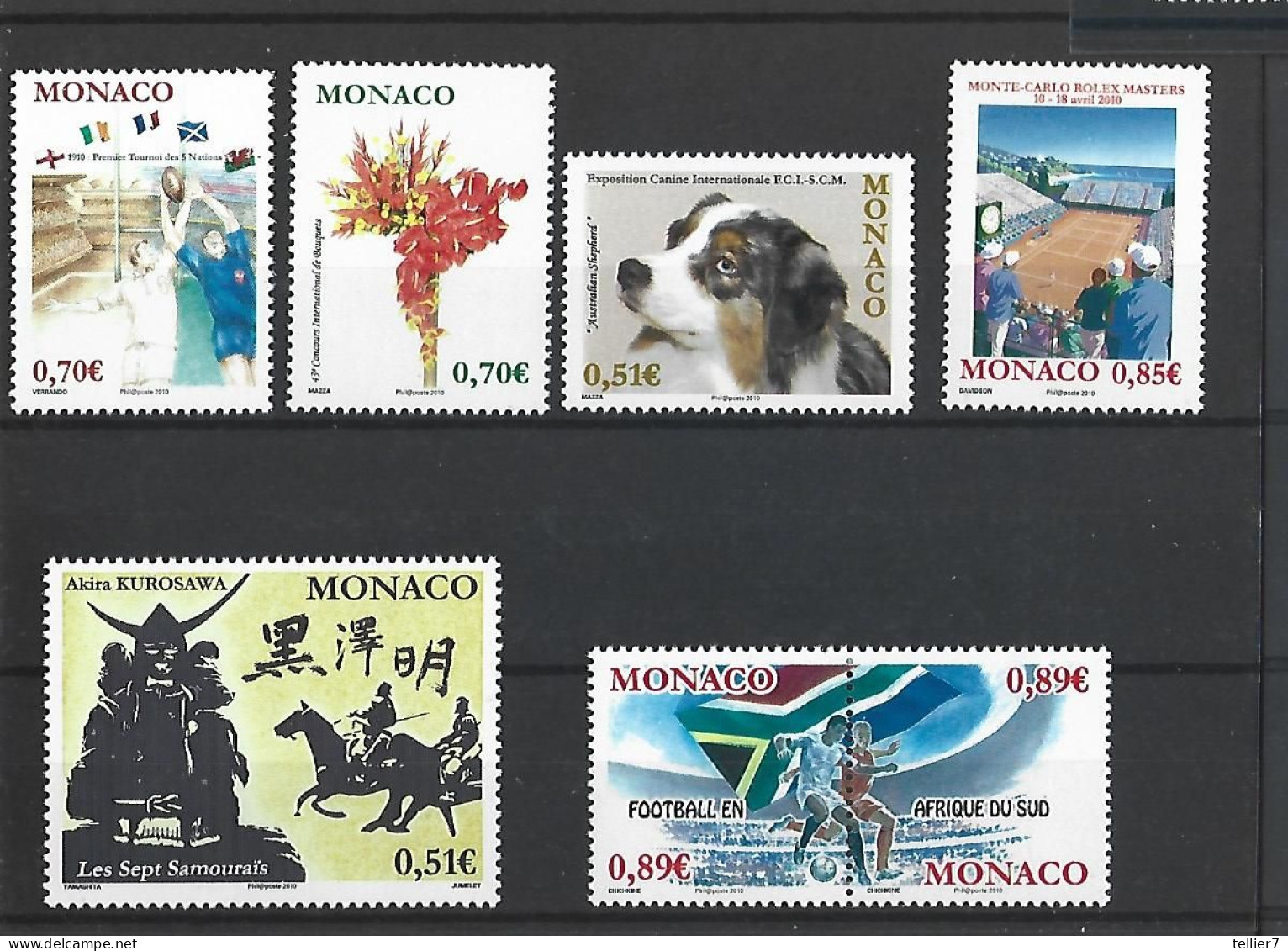 MONACO - TIMBRES NEUFS**  N° 2719 0 2725 - ANNEE 2010 - VOIR SCAN - Ongebruikt