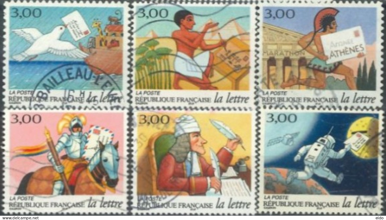 FRANCE -1998 - POST DAY AHESSIVE STAMPS COMPLETE SET OF 6,  # 3150/55, USED - Gebruikt