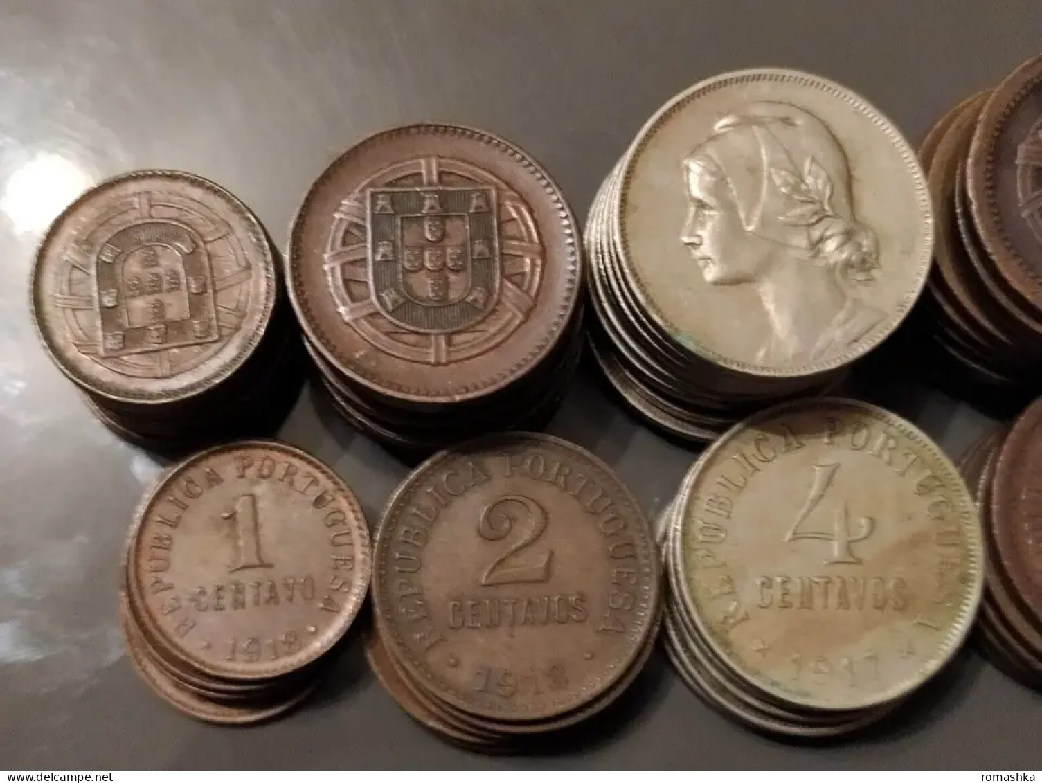 Portugal Set Of 7 Coins 20+10+2*5+4+2+1 Centavo 1917-1927 Price For One Set - Portugal