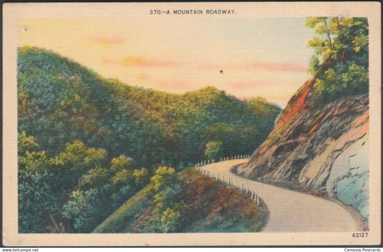 A Mountain Roadway, North Carolina, C.1930s - Asheville Post Card Co Postcard - Andere & Zonder Classificatie