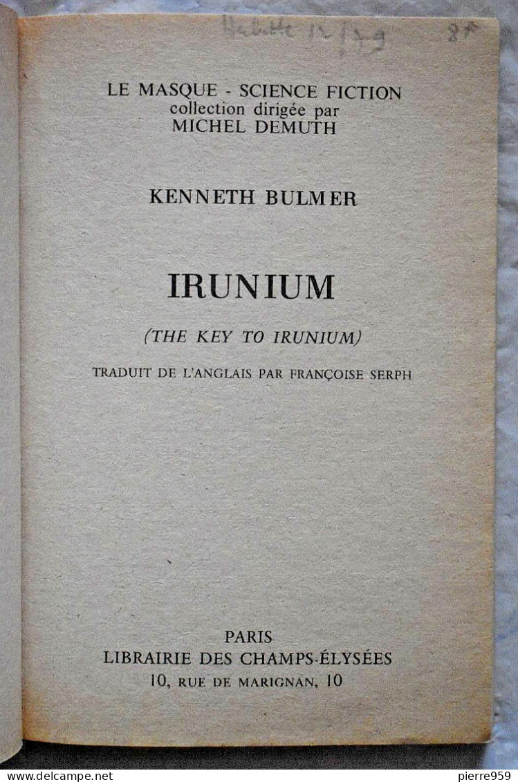 Irunium - Kenneth Bulmer - Le Masque SF