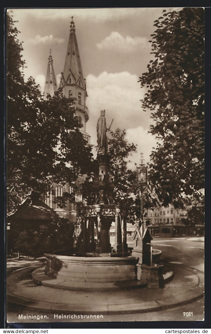 AK Meiningen, Heinrichsbrunnen  - Meiningen