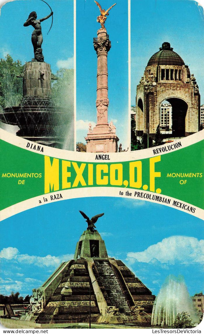 MEXIQUE - Monumentos De Mexico - Of - Monuments Of - Diana - Angel - Revolucion - à La Raza - Carte Postale - Mexico