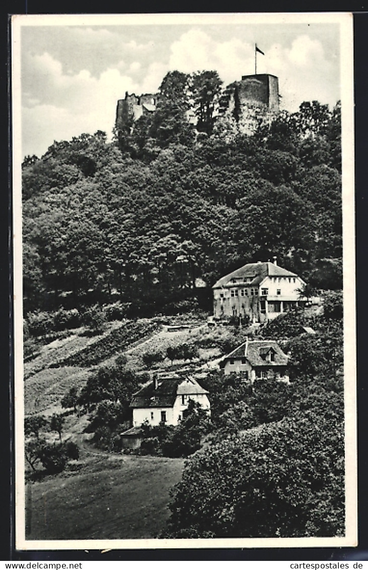 AK Baden-Baden, Erholungsheim Ebersteinburg Mit Ruine  - Baden-Baden