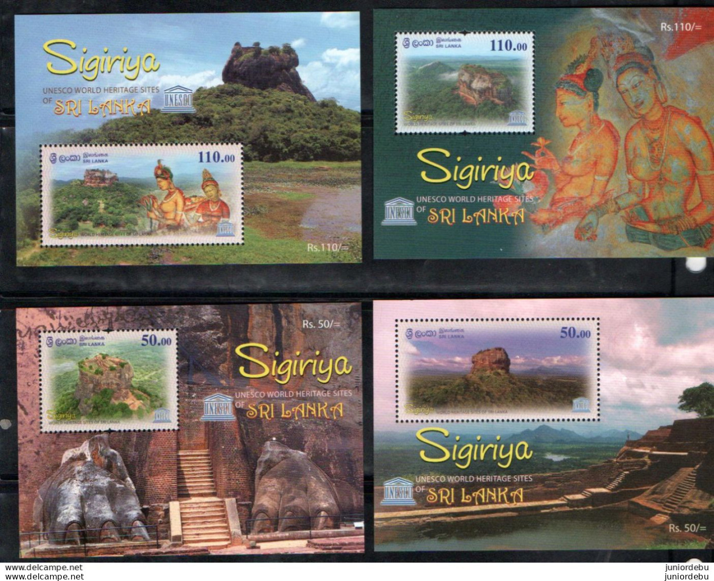 Sri Lanka - 2023 - UNESCO World Heritage Sites, Sigiriya  -4 Diff  Miniature Sheet - MNH. ( OL 27/09/2023) - Sri Lanka (Ceylon) (1948-...)