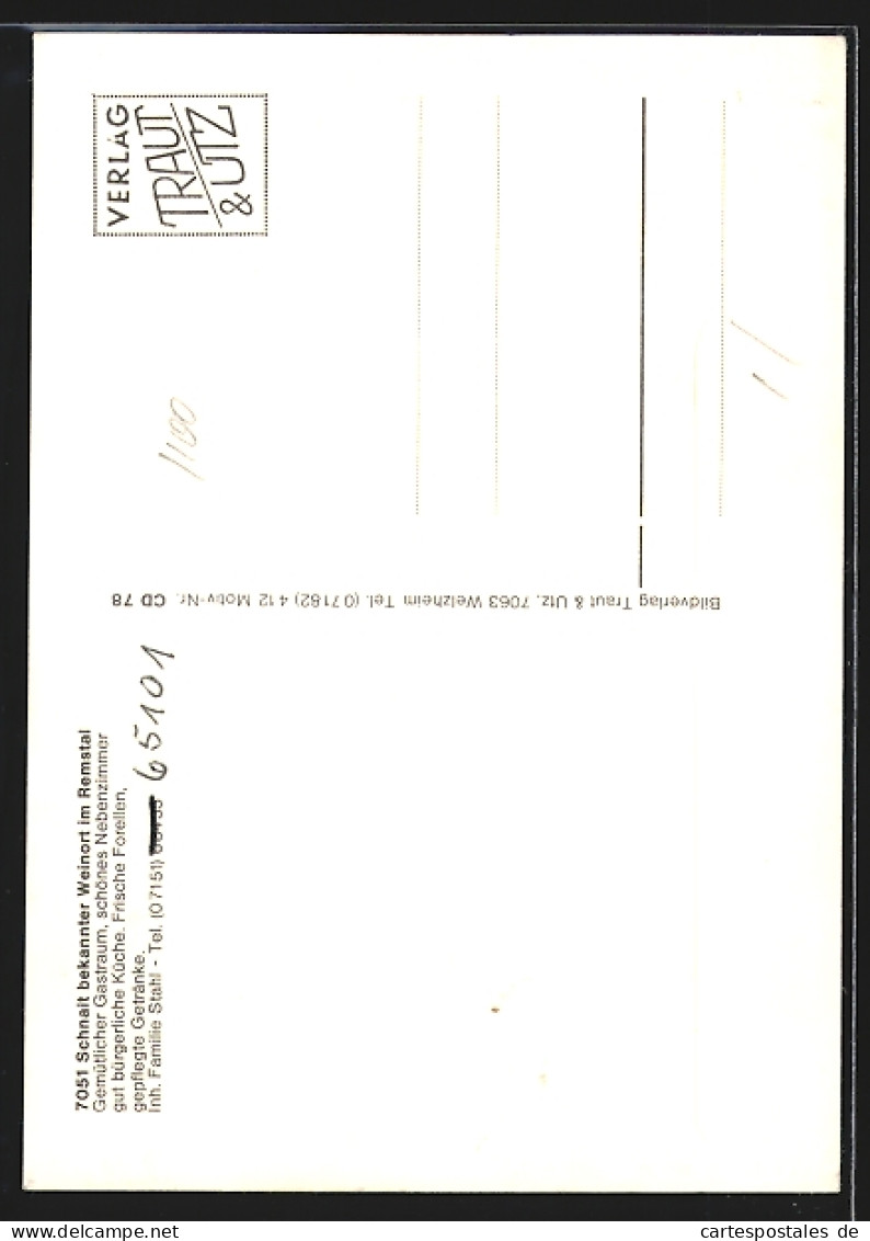 AK Schnait I. R., Gasthaus Grüner Baum, Innenansicht  - Autres & Non Classés