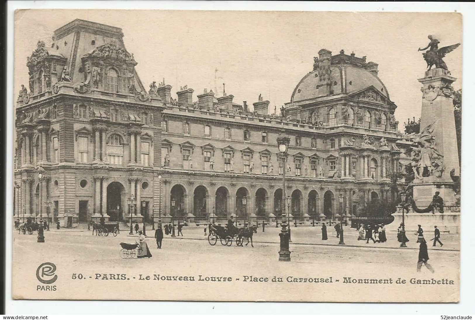 Paris Le Nouveau Louvre Place Du Carrousel Monument De Gambetta     1920     N° 50 - Distretto: 01