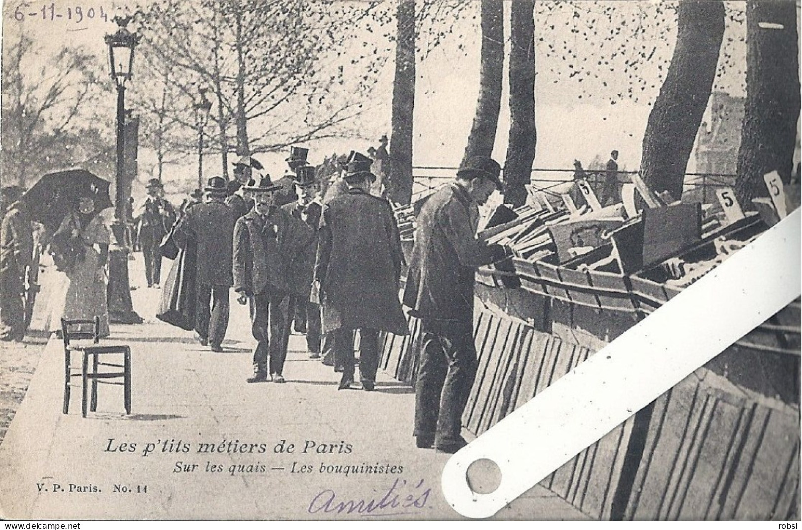 75 Paris, Les P'tits Métiers (Atget), V.P. N°14, Bouquinistes, D5126 - Artigianato Di Parigi