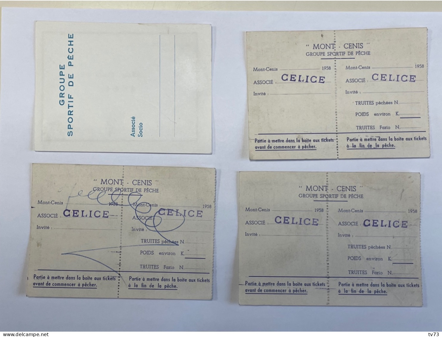 V162M - MONT CENIS - Carte De Pêche 1966 & Carte Sociétaire Et Invité 1958 - Savoie - Groupe Sportif De Pêche - Membership Cards