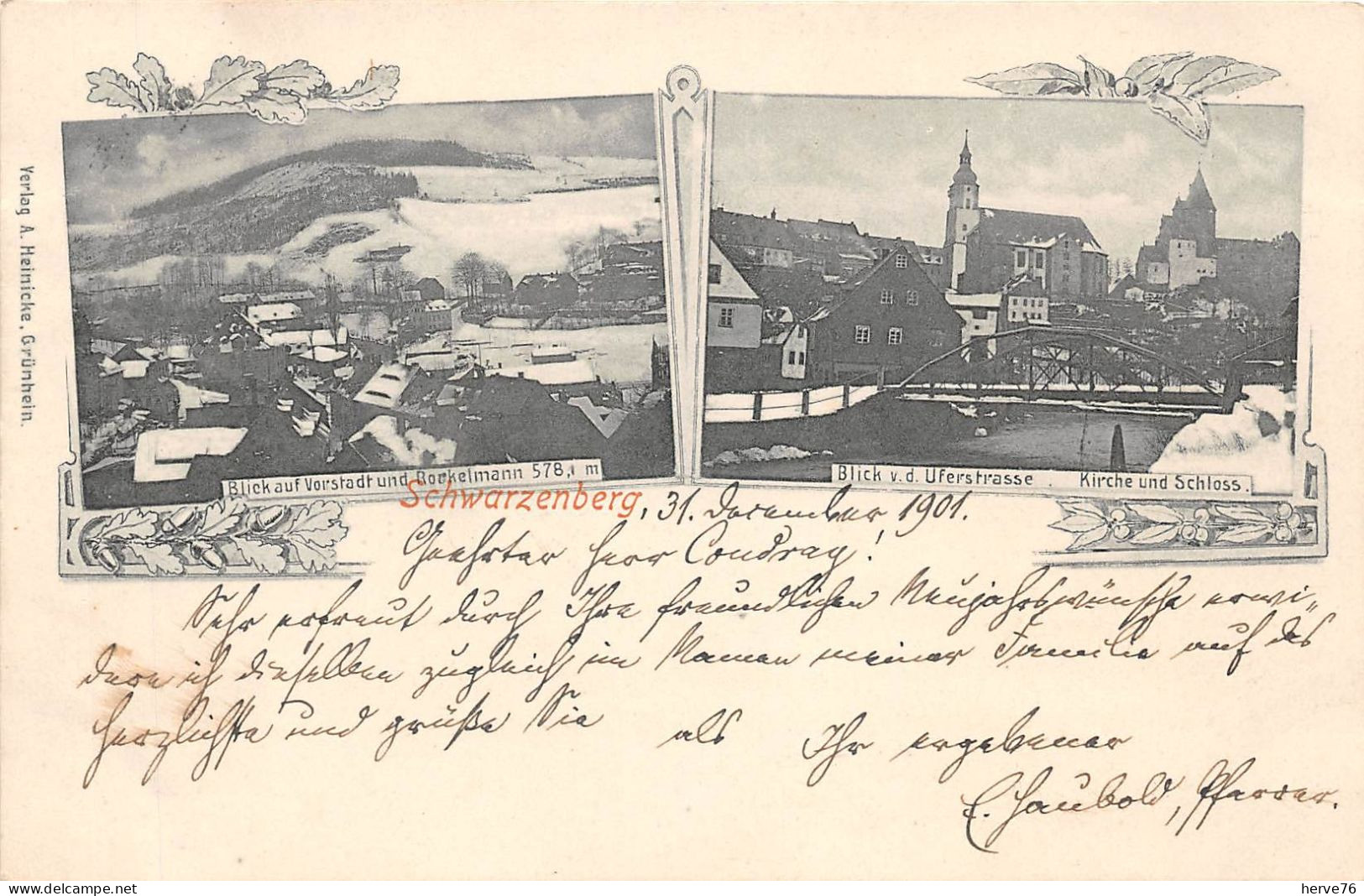 ALLEMAGNE - SCHWARZENBERG I Sächs, Erzgeb - Multivues -1901 - Schwarzenberg (Erzgeb.)