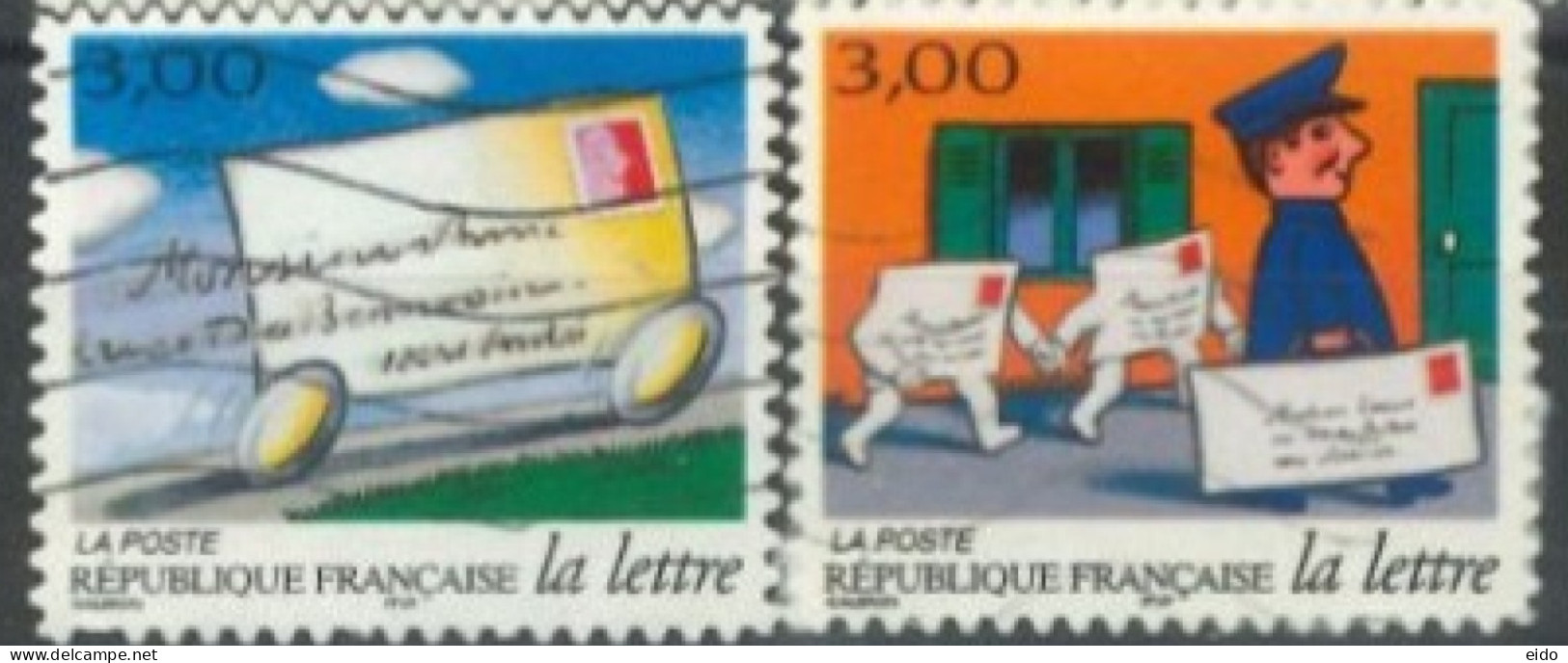 FRANCE -1998 - POST DAY AHESSIVE STAMPS SET OF 2,  # 3152/53, USED - Gebraucht