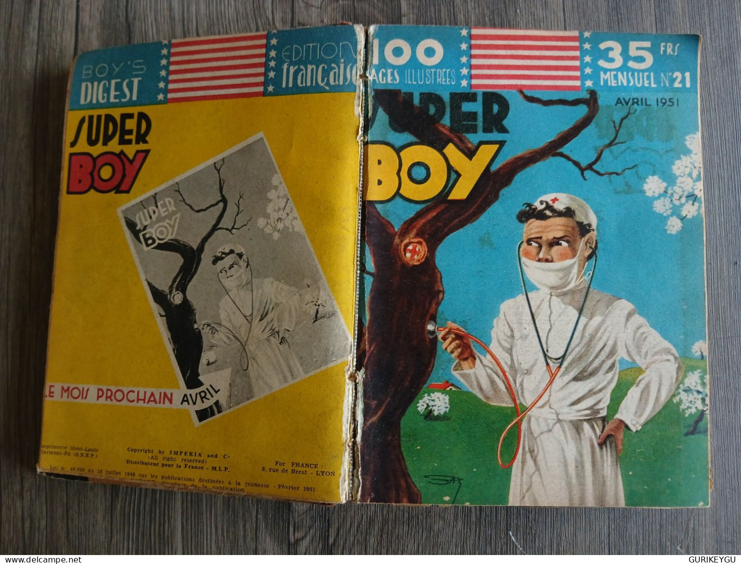 Très RARE SUPER BOY Album Reliée Reliure N° 4  ( 20.21.22.23.24.25  ) IMPERIA 1951 - Andere & Zonder Classificatie